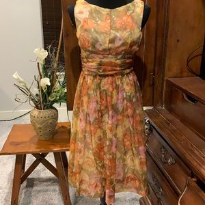 Vintage 1950s Lined Sheer Sleeveless Dress